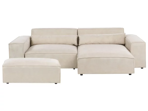2 Seater L w Ottoman, HELLNAR, Beige,DEF