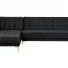 Sofa links/rechts ABERDEEN Samt Schwarz DEF