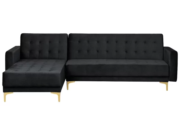 Sofa links/rechts ABERDEEN Samt Schwarz DEF