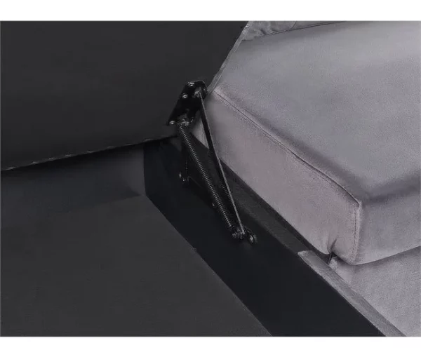 Sofá-cama em veludo cinzento 4 lugares LERUM