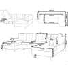 Sofá-cama em veludo cinzento 4 lugares LERUM