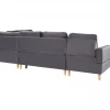 Sofá-cama em veludo cinzento 4 lugares LERUM