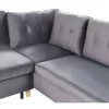 Sofá-cama em veludo cinzento 4 lugares LERUM