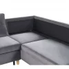 Sofá-cama em veludo cinzento 4 lugares LERUM