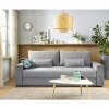 Sofá-cama PIA 3 lugares com arca cinzento