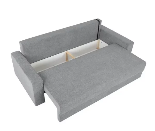 Sofá-cama PIA 3 lugares com arca cinzento