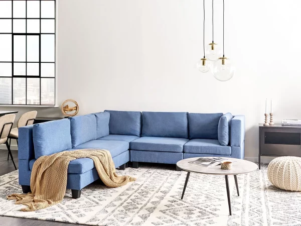 5-Seater Modular Right Corner Sofa UNSTAD Blue DEF