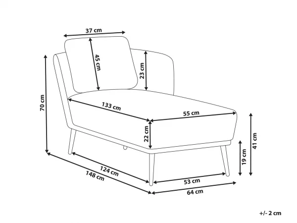 Left Hand Chaise Lounge Blue ARTHEZE DEF