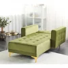 Chaise-longue reclinável em veludo verde ABERDEEN
