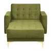 Chaise-longue reclinável em veludo verde ABERDEEN