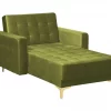 Chaise-longue reclinável em veludo verde ABERDEEN