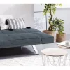 Sofá-cama de 3 lugares em tecido azul escuro BRISTOL