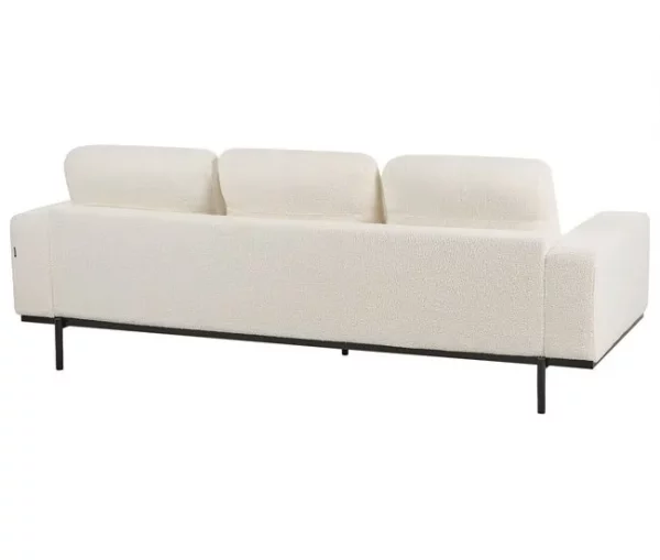 Sofá 3 lugares em tecido bouclé branco SOVIK