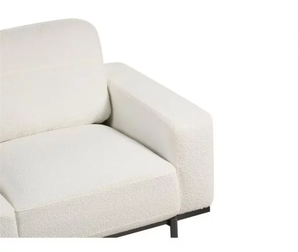 Sofá 3 lugares em tecido bouclé branco SOVIK