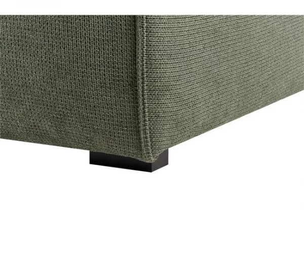 Sofá de canto em tecido de chenille verde escuro versão à esquerda DOLVA