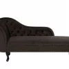 Chaiselongue NIMES samt, dunkelbraun, linksseitig CH