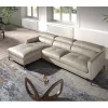 Sofá chaise longue esquerdo em pele de areia
