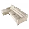 Sofá chaise longue esquerdo em pele de areia