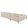 Sofá chaise longue esquerdo em pele de areia