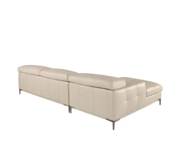 Sofá chaise longue esquerdo em pele de areia