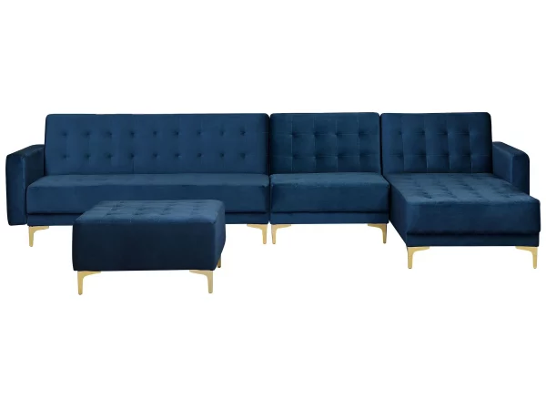 Schlafsofa ABERDEEN Samt Marineblau Otto+Mittel L/R CH