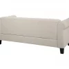 Sofá de 3 lugares em tecido creme com tachas metálicas CHESTERFIELD
