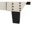 Sofá de 3 lugares em tecido creme com tachas metálicas CHESTERFIELD