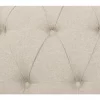 Sofá de 3 lugares em tecido creme com tachas metálicas CHESTERFIELD