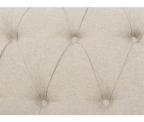 Sofá de 3 lugares em tecido creme com tachas metálicas CHESTERFIELD