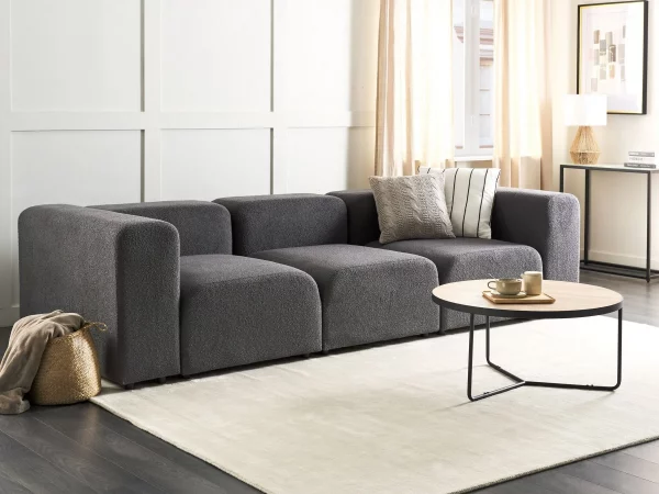 Sofa FALSTERBO 3 seater boucle dark grey DEF