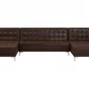 Sofa ABERDEEN U-förmig Lederoptik Old Style Braun CH