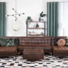 Sofa ABERDEEN U-förmig Lederoptik Old Style Braun CH