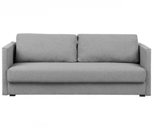 Sofá-cama de 3 lugares com arrumação em tecido cinzento EKSJO