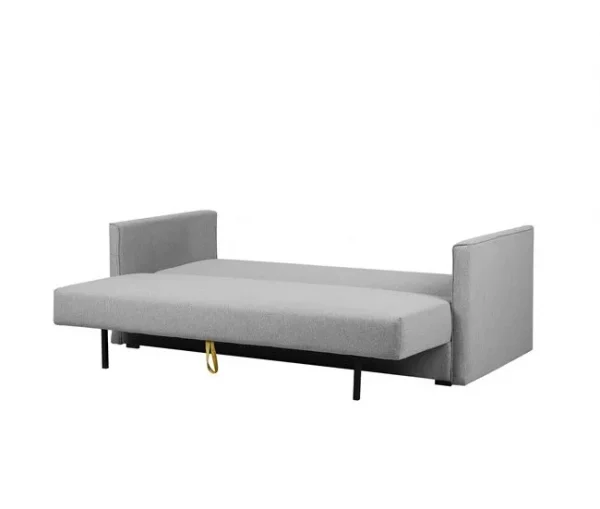 Sofá-cama de 3 lugares com arrumação em tecido cinzento EKSJO
