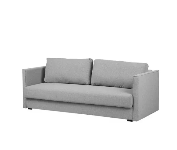 Sofá-cama de 3 lugares com arrumação em tecido cinzento EKSJO