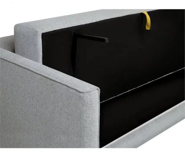 Sofá-cama de 3 lugares com arrumação em tecido cinzento EKSJO