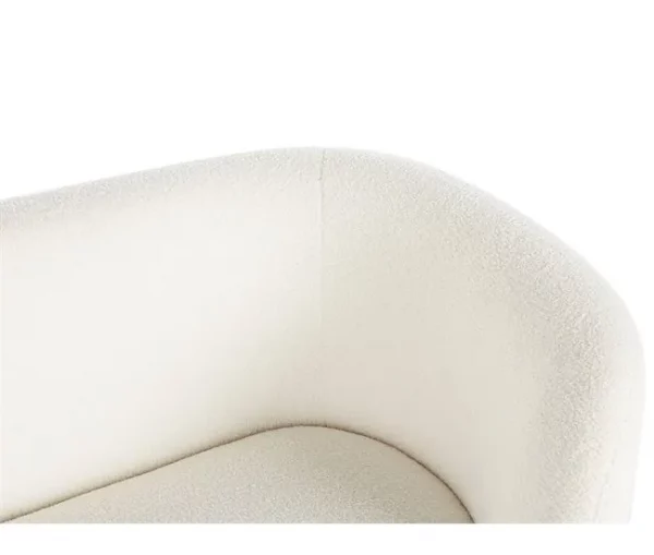 Sofá de 2 lugares estofado em tecido bouclé branco LOEN