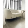 Sofá de 2 lugares estofado em tecido bouclé branco LOEN