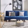 Schlafsofa YORK marineblau Samtstoff CH