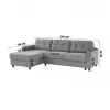 Chaise longue CIAN reversível 3 lugares cinza