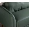 Sofá chaise longue direito em pele verde