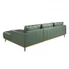 Sofá chaise longue direito em pele verde