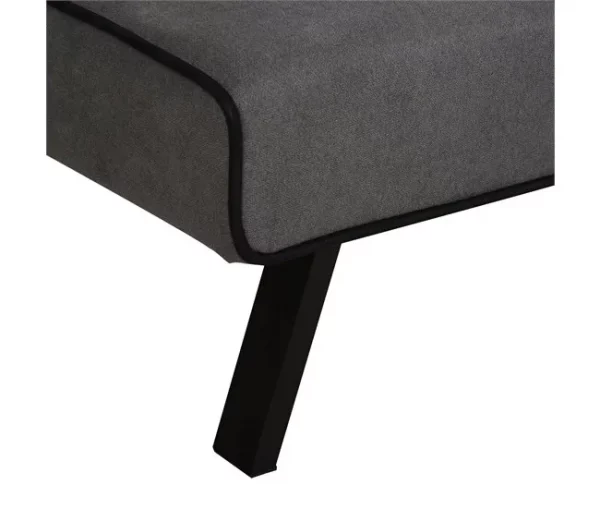 HOMCOM Sofá-cama 3 lugares projeto 2 em 1 Dobrável sem apoio de braços Estofamento em tecido Com toque aveludado Pernas levantadas Estofamento confortável 170x76x72,5 cm Cinza