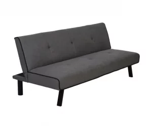 HOMCOM Sofá-cama 3 lugares projeto 2 em 1 Dobrável sem apoio de braços Estofamento em tecido Com toque aveludado Pernas levantadas Estofamento confortável 170x76x72,5 cm Cinza
