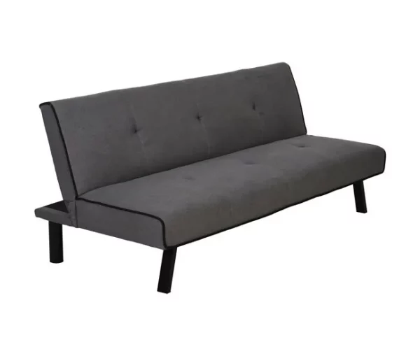 HOMCOM Sofá-cama 3 lugares projeto 2 em 1 Dobrável sem apoio de braços Estofamento em tecido Com toque aveludado Pernas levantadas Estofamento confortável 170x76x72,5 cm Cinza