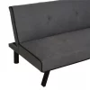 HOMCOM Sofá-cama 3 lugares projeto 2 em 1 Dobrável sem apoio de braços Estofamento em tecido Com toque aveludado Pernas levantadas Estofamento confortável 170x76x72,5 cm Cinza
