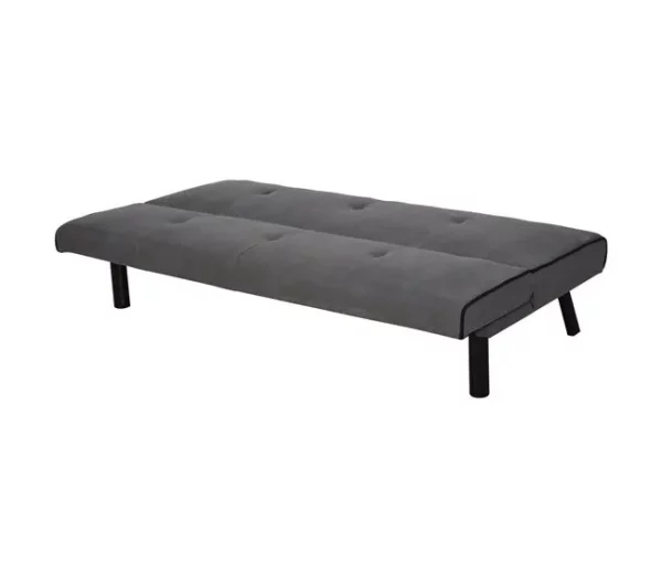 HOMCOM Sofá-cama 3 lugares projeto 2 em 1 Dobrável sem apoio de braços Estofamento em tecido Com toque aveludado Pernas levantadas Estofamento confortável 170x76x72,5 cm Cinza