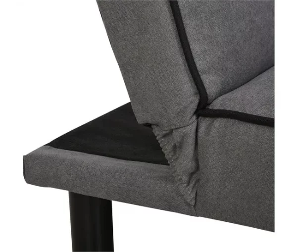 HOMCOM Sofá-cama 3 lugares projeto 2 em 1 Dobrável sem apoio de braços Estofamento em tecido Com toque aveludado Pernas levantadas Estofamento confortável 170x76x72,5 cm Cinza
