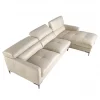Sofá chaise longue direito em pele de areia