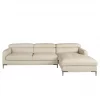 Sofá chaise longue direito em pele de areia